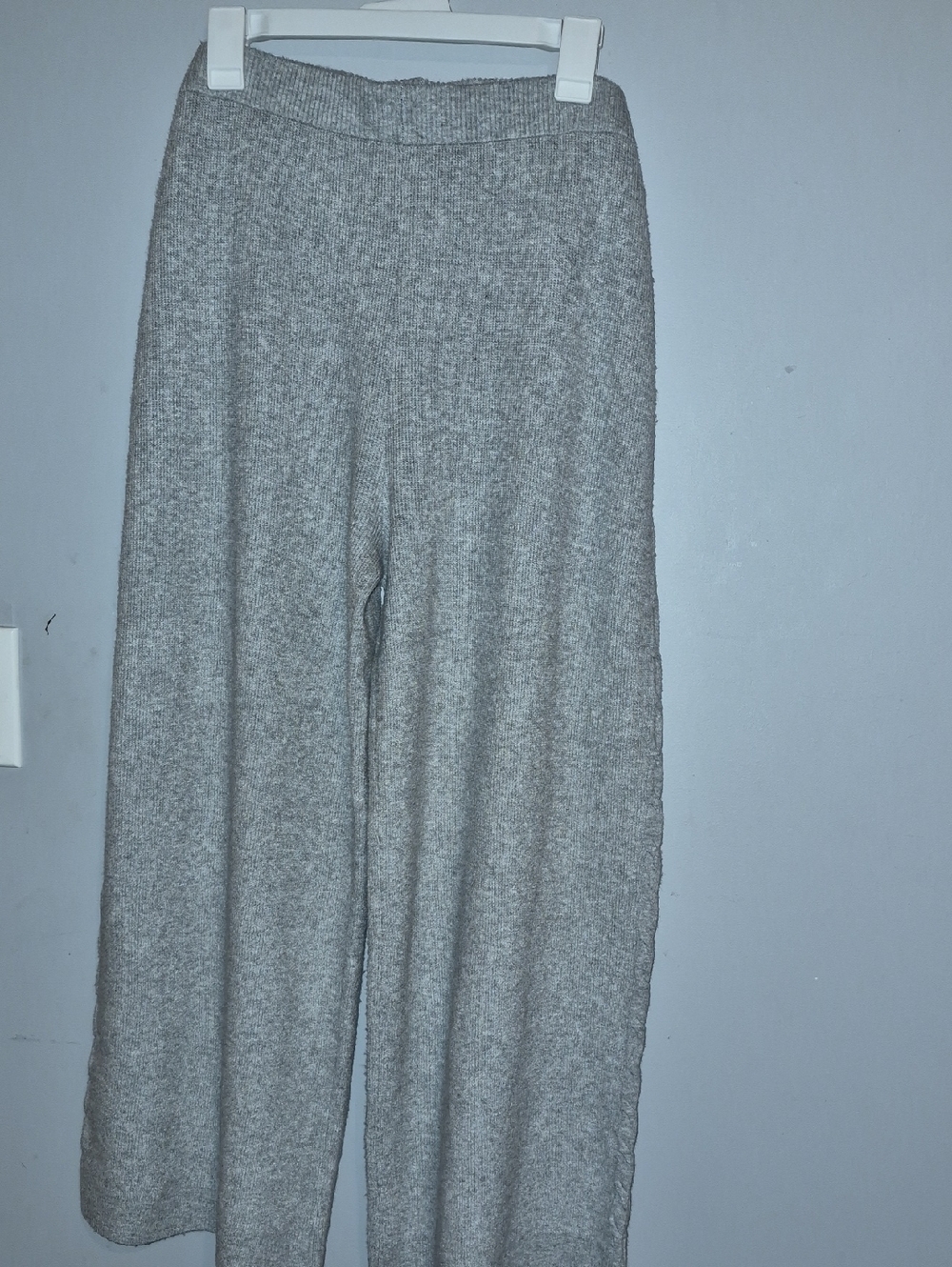 Auden Ribbed Knit Wide-Leg Pants - Gray